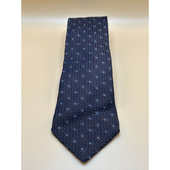 Daniel Cremieux Dark Brown Tie with Light Blue Polka Dots - Picture 1 of 3